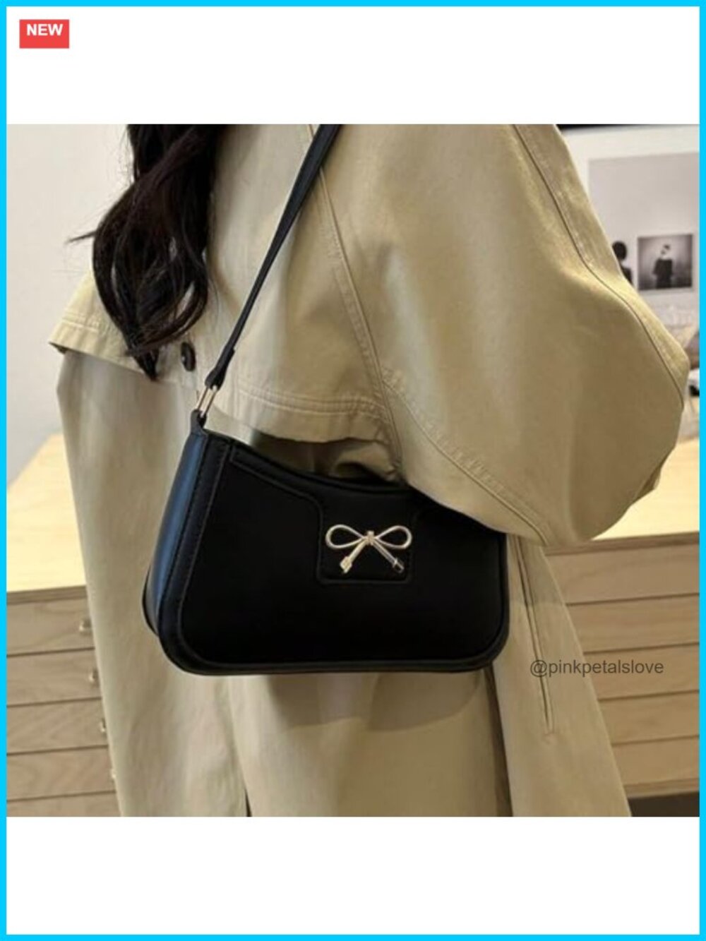 Y2K Tote Bag Shoulder Shopper Travel Purse with Zipper Chain Strap Women Handbag - Picture 3 of 5